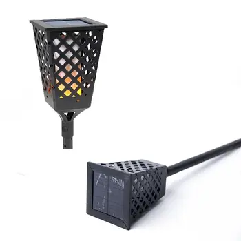 

96 led solar flame light inserted courtyard landscape lights fashion hollow grid design solar flame lamp