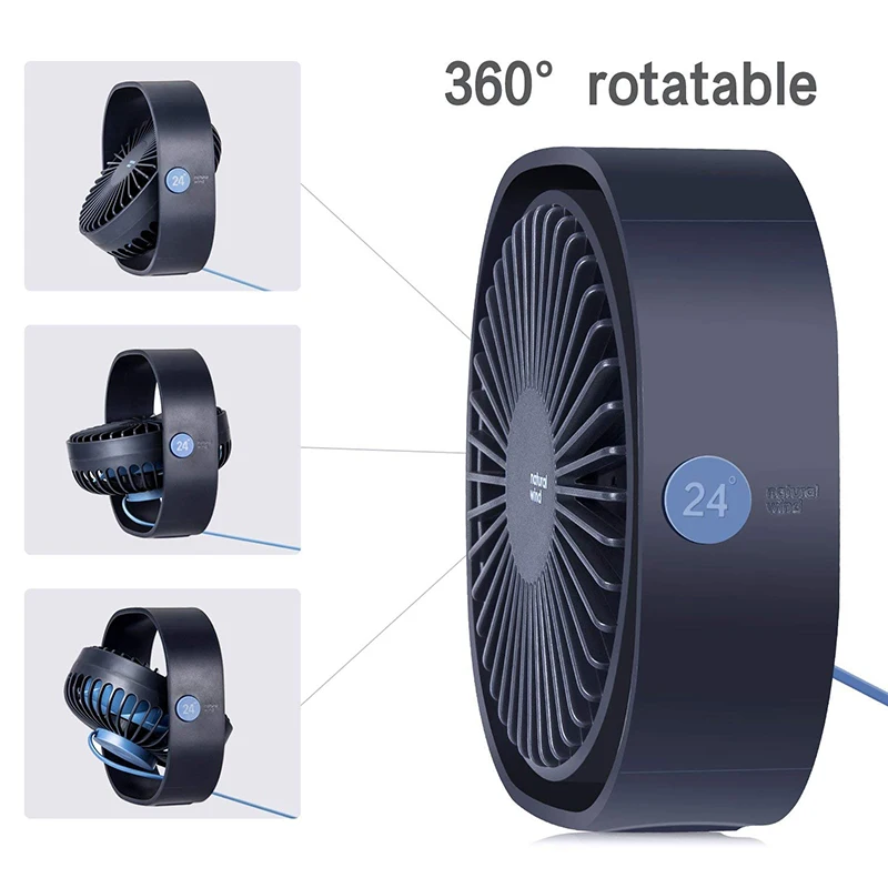 

Junejour Portable USB Mini Fans Small Desktop 3 Speed Cooling Fan With 360 Rotation Air Cooler For Office Car Home Travel