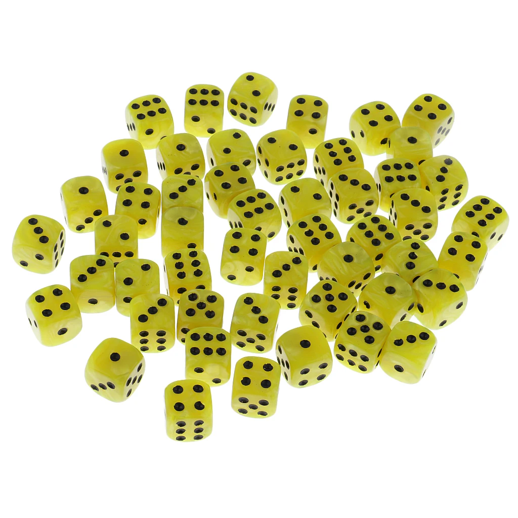 50 Pieces 6 Sided Spot Dices Digital D6 Dices for Party Bar Card Game Props D&D MTG RPG Gaming