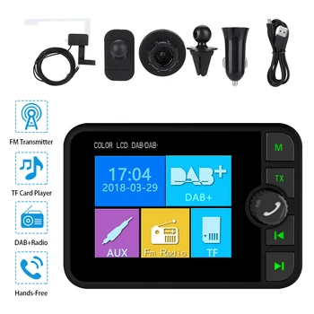 Car DAB Car Radio Adapter Tuner USB FM Transmitter AUX BT Music Receiver Bluetooth Magnetic Color Screen Digital FM Transmitter