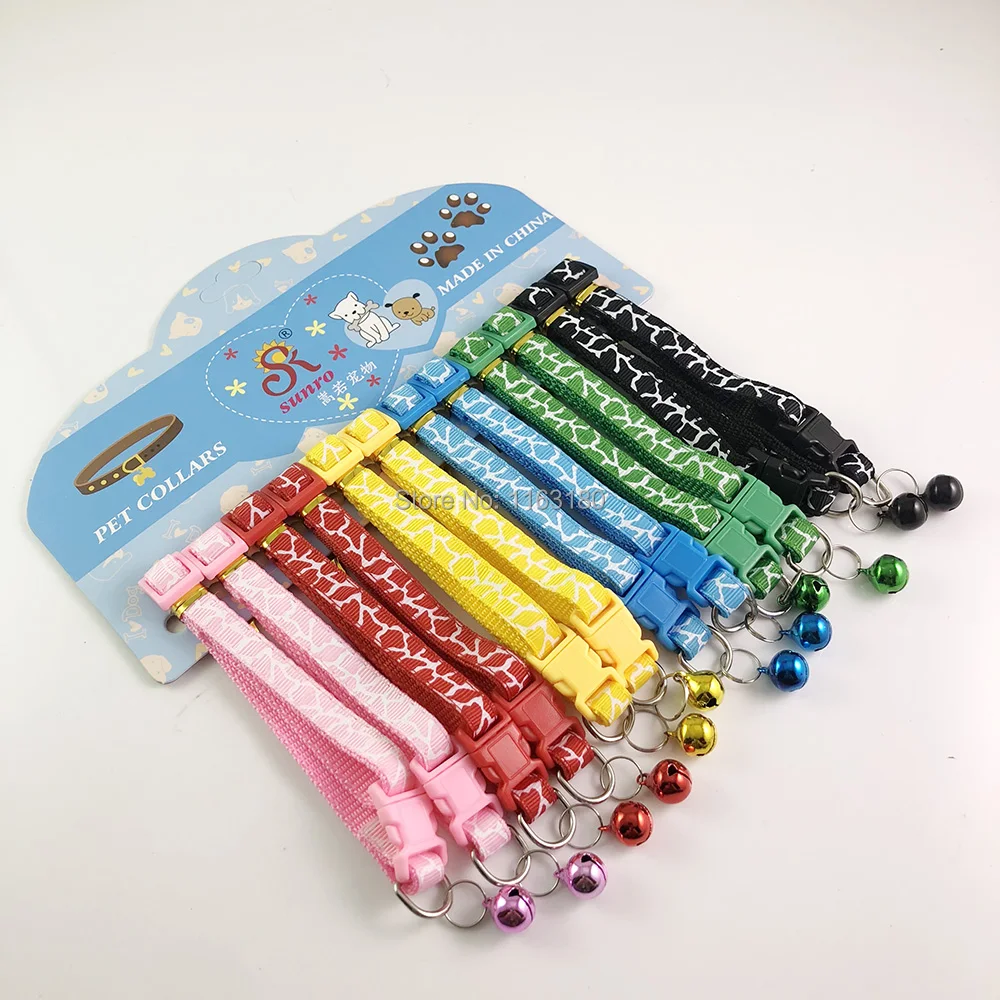 24 шт./лот нейлоновый ошейник для щенков и собак Пряжка маленьких кошек