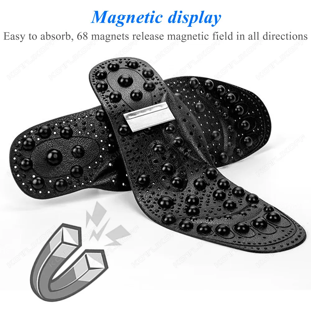 plantilla de masaje Negro Tamaño Grande URAQT Plantillas de masaje magnético acupresión Masaje de Zapatos Efecto Depósitos Salud mejorar la circulación sanguínea Marrón terapia magnética 