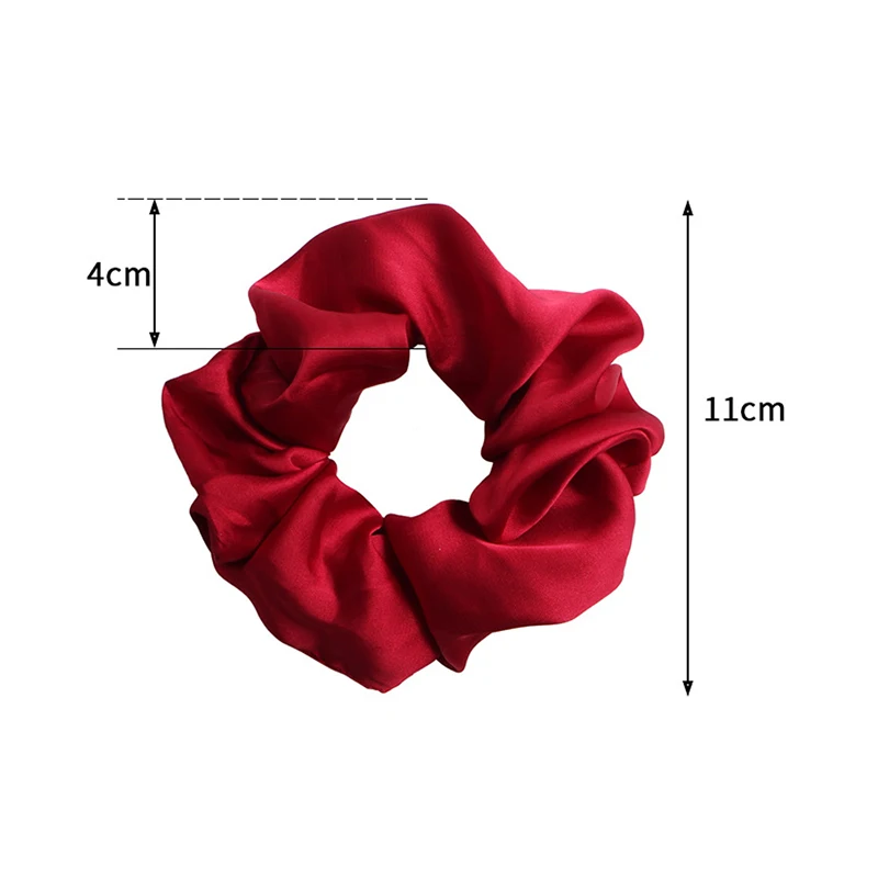 Satin Hair Scrunchies Women Scrunchie Pack Women Elastic Hair Bands Girls Headwear Solid Silky Donut Grip Loop Ponytail Holder