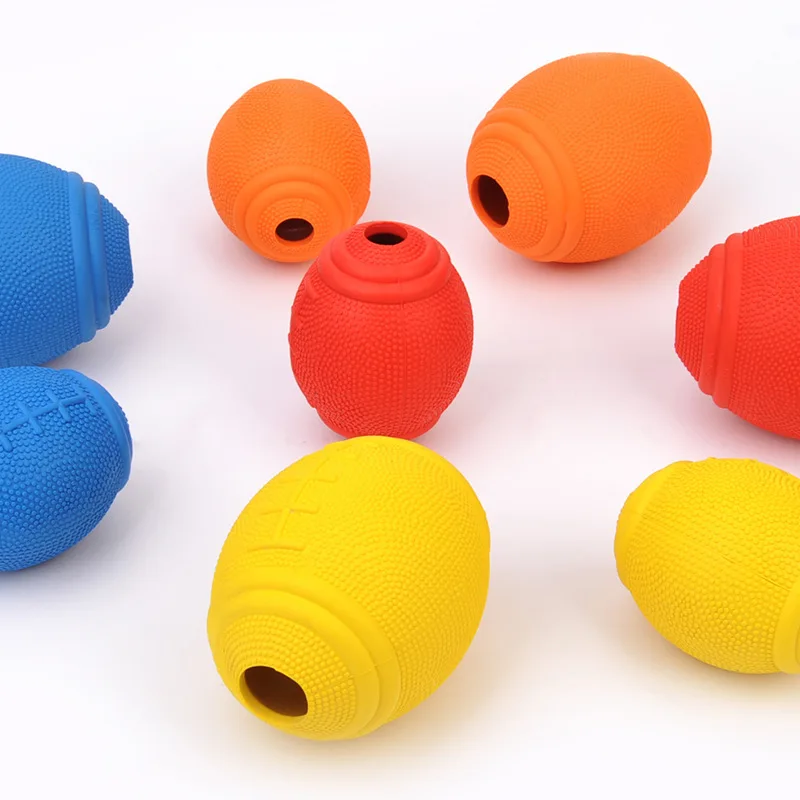 

Safe Teddy Toy Dog Toy Bite-Resistant Pet Food Dropping Ball Rugby Educational Toy Milk Rubber Ball