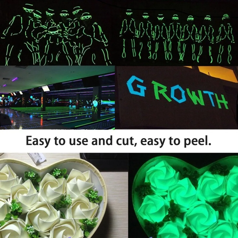 Reflective luminous tape self-adhesive paper removable luminous tape fluorescent luminous dark knock warning tape