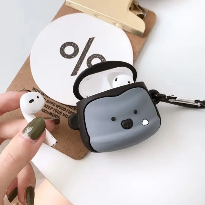 Уникальный защитный силиконовый чехол Gorilla с карабином для Airpods 1/2 Kit