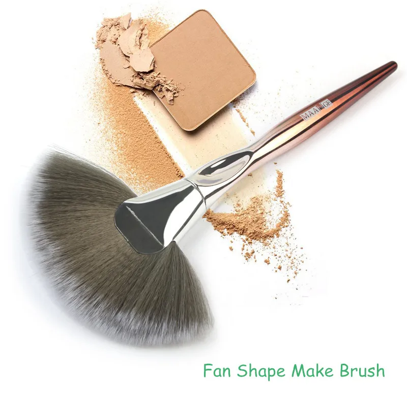 

1pcs Soft Makeup Fan Shape Powder Makeup Brush Blush Loose Powder Foundation Blend Beauty Make Up Tool Cosmetics Brushes
