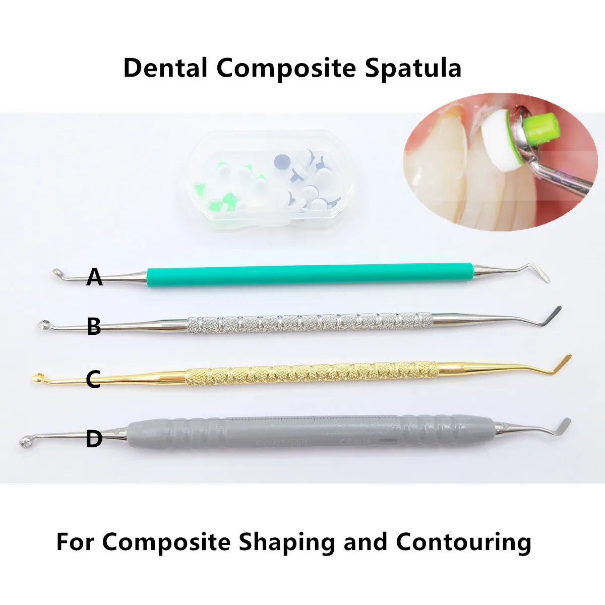 Dental Composite Resin Mixing Spatula Light Cure Handle Aesthetic