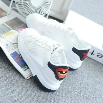 

White Breathable Tenis Zapatos Versatile Student Thick Flat Bottom Small White Female Board Ladies Kids Girls Shoes For Girl