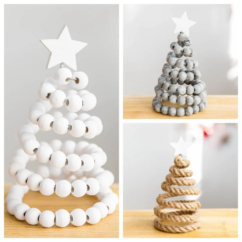 

Christmas Tree Ornaments With Wooden Star Xmas Tree Topper Home Decorative Gift
