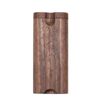 

1Pc Wood Dugout Digger One Hitter Pipe Wood Stash Box With Ceramic One Hitter Smoking Hand Pipe Accessories Metal Cigarette Tube