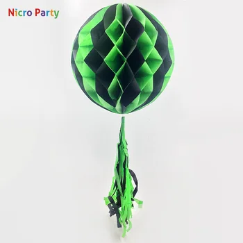 

Nicro 2 pcs/set Paper Honeycomb for Halloween Party Decoration Pompom Party Decor DIY Home Party Supplies #Hon19