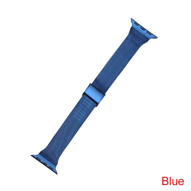 Blue Essidi дизайн Миланский ремешок для Apple Watch серии 5 4 3 2 1 Магнитный браслет ремень для Apple Watch 38 40 42 44 мм - Color: Blue