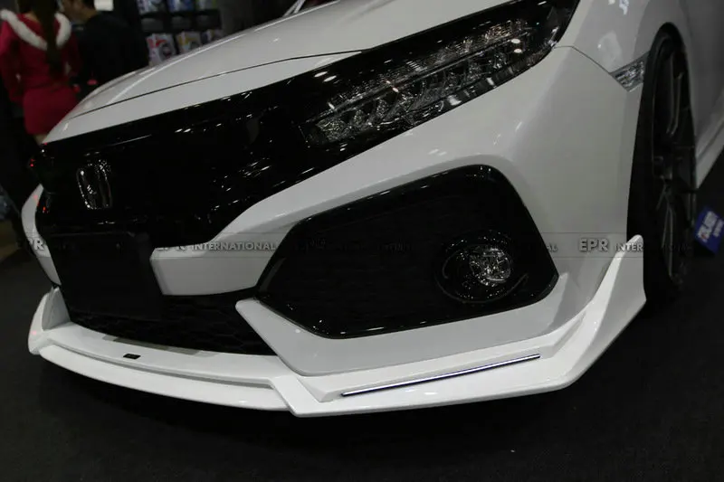 Для Civic FK7 хэтчбек БТЗ стиль углеродное волокно Передняя губная отделка