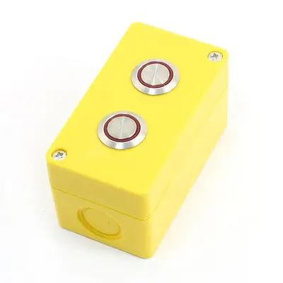 

5A 250VAC SPDT 1NO 1NC Red Pilot Lamp Momentary 2 Metal Button Station