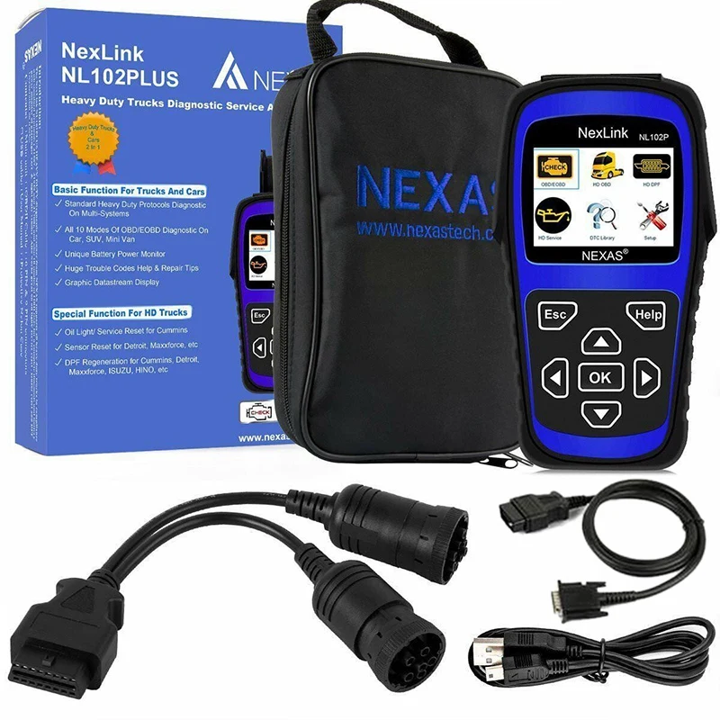 automotive battery charger Nexas Nl102P Heavy Duty Truck Diagnostic Scanner Car Code Reader Dpf Oilreset car inspection equipment for sale