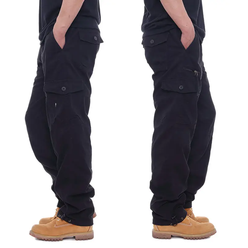 Cargo pants cotton work pants military cargo pants men casual pants casual tooling pants Cotton Cargo Pants Men Overalls Army Military Style Tactical Workout Straight Trousers