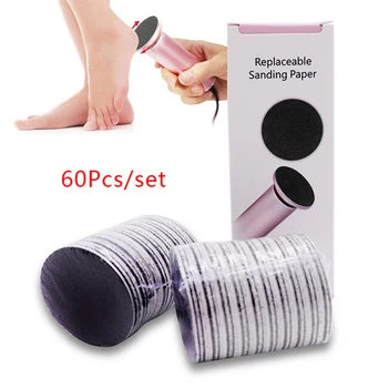 

60pcs Replaceable Sandpaper Disc Cuticle Callus Remove Tool For Electric Foot File Callus Hard Remove Dead Skin Pedicure Tool