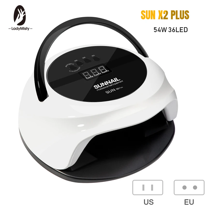 

54W Memory Timer Nail Dryer 36Led UV Portable Lamp Curing For All Gel Polish LCD Display Nail Art Manicure Machine Tool SUN X2