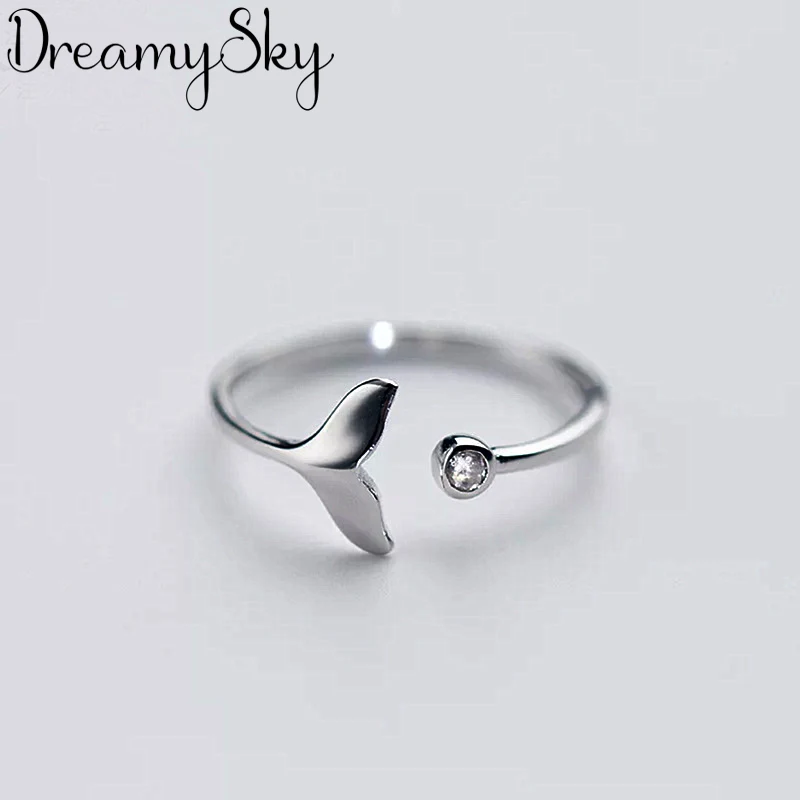DreamySky Boho 925 пробы серебряные кольца с рыбками для женщин ювелирные изделия ретро большие античные кольца для девочек рождественские подарки Anillos