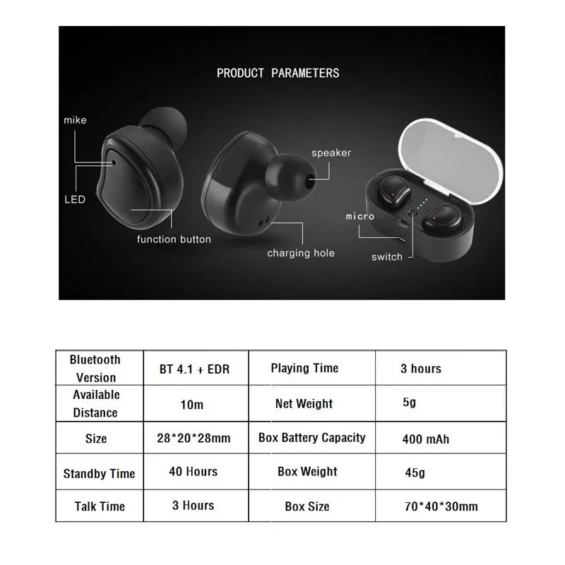 Мини Близнецы настоящие беспроводные Bluetooth наушники мини стерео Bluetooth Handfree наушники гарнитура с зарядным устройством для телефонов