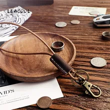LEACOOL, ручной работы, натуральная кожа, брелок для ключей, мужской, Ретро стиль, автомобильный кошелек для ключей, кольцо на цепочке, органайзер, ключница