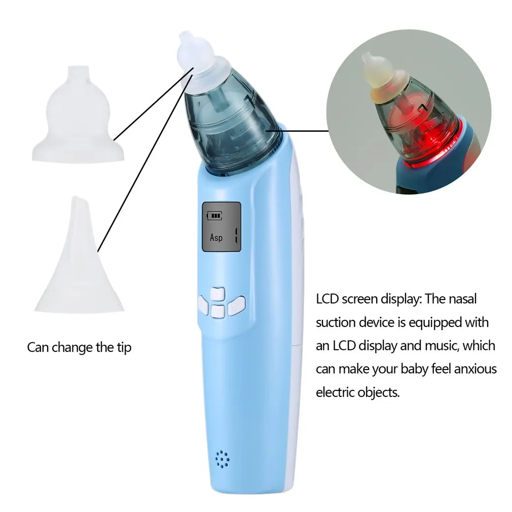 Электрический Детский носовой всасывающий прибор на батарейках всасывающее устройство Регулируемый ЖК-экран носовой всасывающий прибор