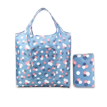 Waterproof Foldable Shopping Tote Carrying Shoulder Eco Reusable Bag Ladies Printing Shopping Bag