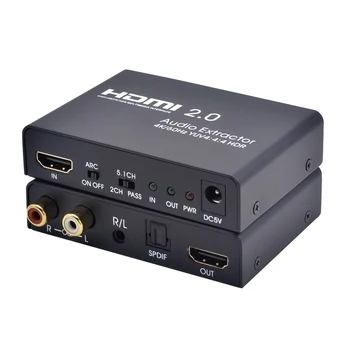 

HDMI 2.0 Audio Extractor Converter SPDIF Splitter 4K Optical Toslink RCA Decoder