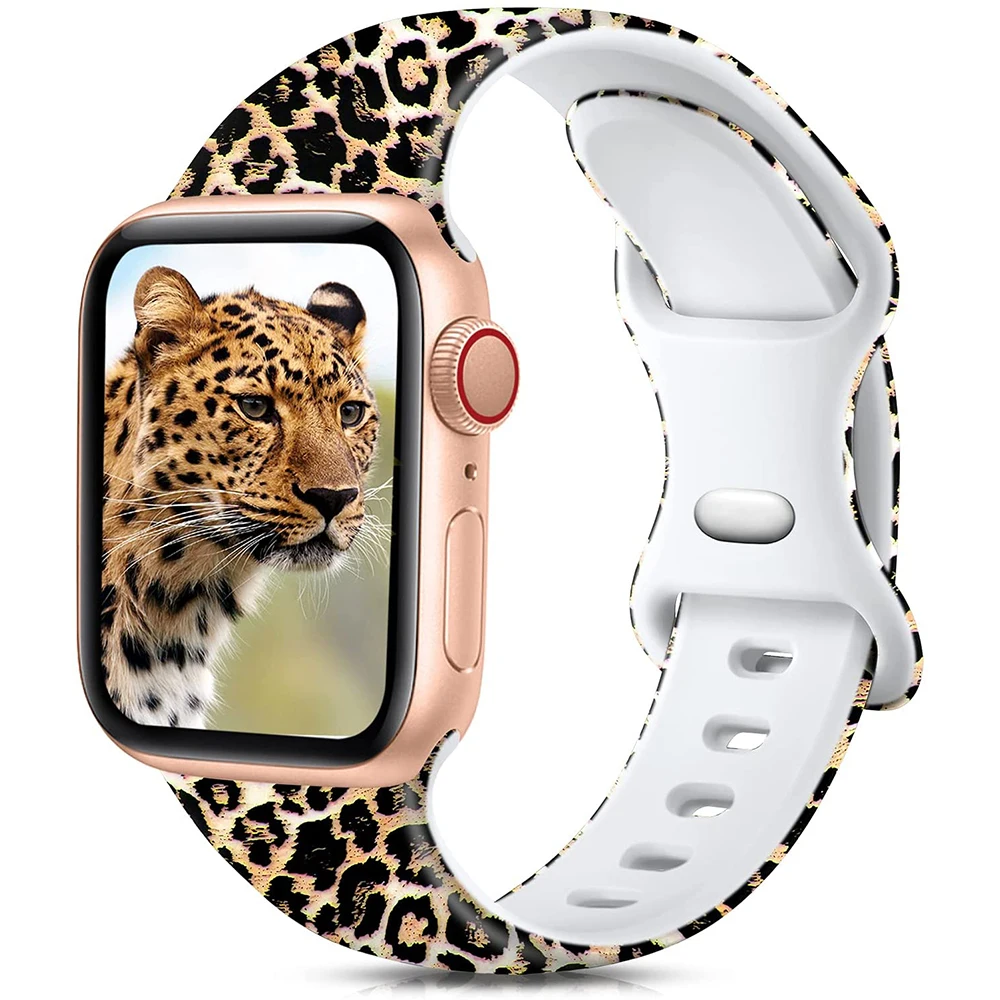 Ремешок Ouwegaga совместимый с Apple Watch Band для iWatch 7 SE Series 6 5 4 3 2 1 бесцветный мягкий