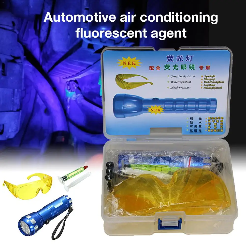 

Automobile Fluorescent Leak Detection Tool Auto Air Conditioning Repair Tool R134a Refrigerant Gas A/C Leak Test Detector UV Dye