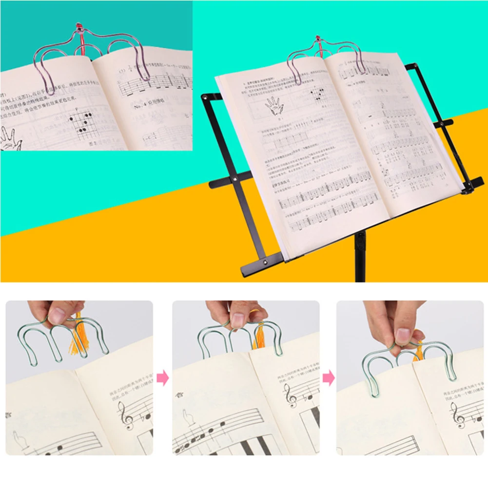 Pierced Clamp Music Book Clip Anti Rust Bookmark Tabs Fashion Practical With Tassel Gift Stationery Supplies Folder Home Piano
