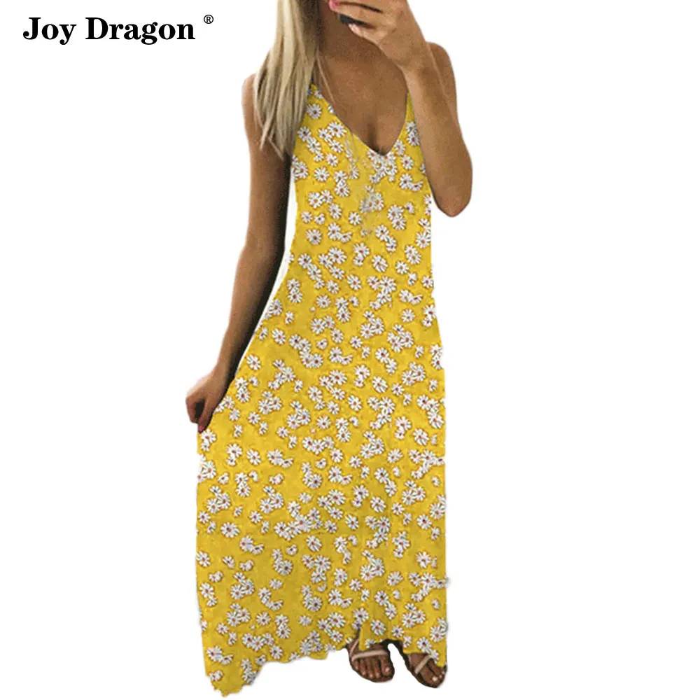 Женское Модное Длинное Платье на подтяжках с глубоким v образным вырезом и