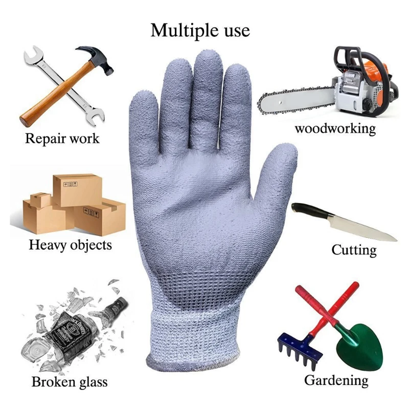 Устойчивые к порезам перчатки с покрытием ладони анти-режущие перчатки противоскользящие перчатки
