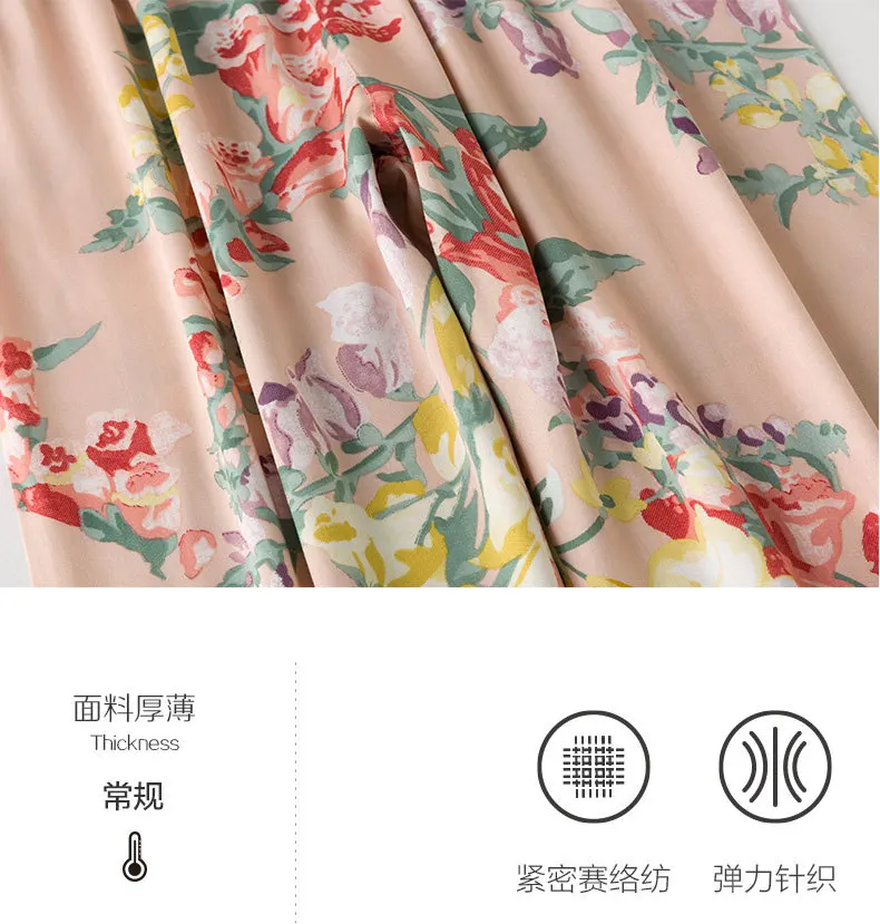 Autumn New Korean Ladies Satin Flower Printing Pajamas Women Long Sleeve Pants Casual Sleepwear Home Clothes Sexy Two Piece