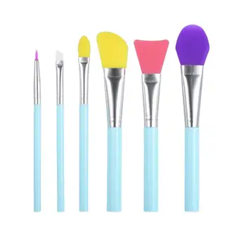 

6pcs Professional Facial Mask Brushes Soft Silicone Face Applicator Brush for Face Mask Application or DIY Mask Tools (Blue)