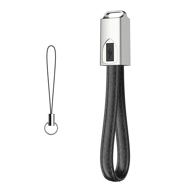 Модный кожаный браслет Micro usb type-C usb-кабель для iphone 8 samsung Android Phone power bank портативный переносной зарядный провод - Цвет: Keychain For Type C