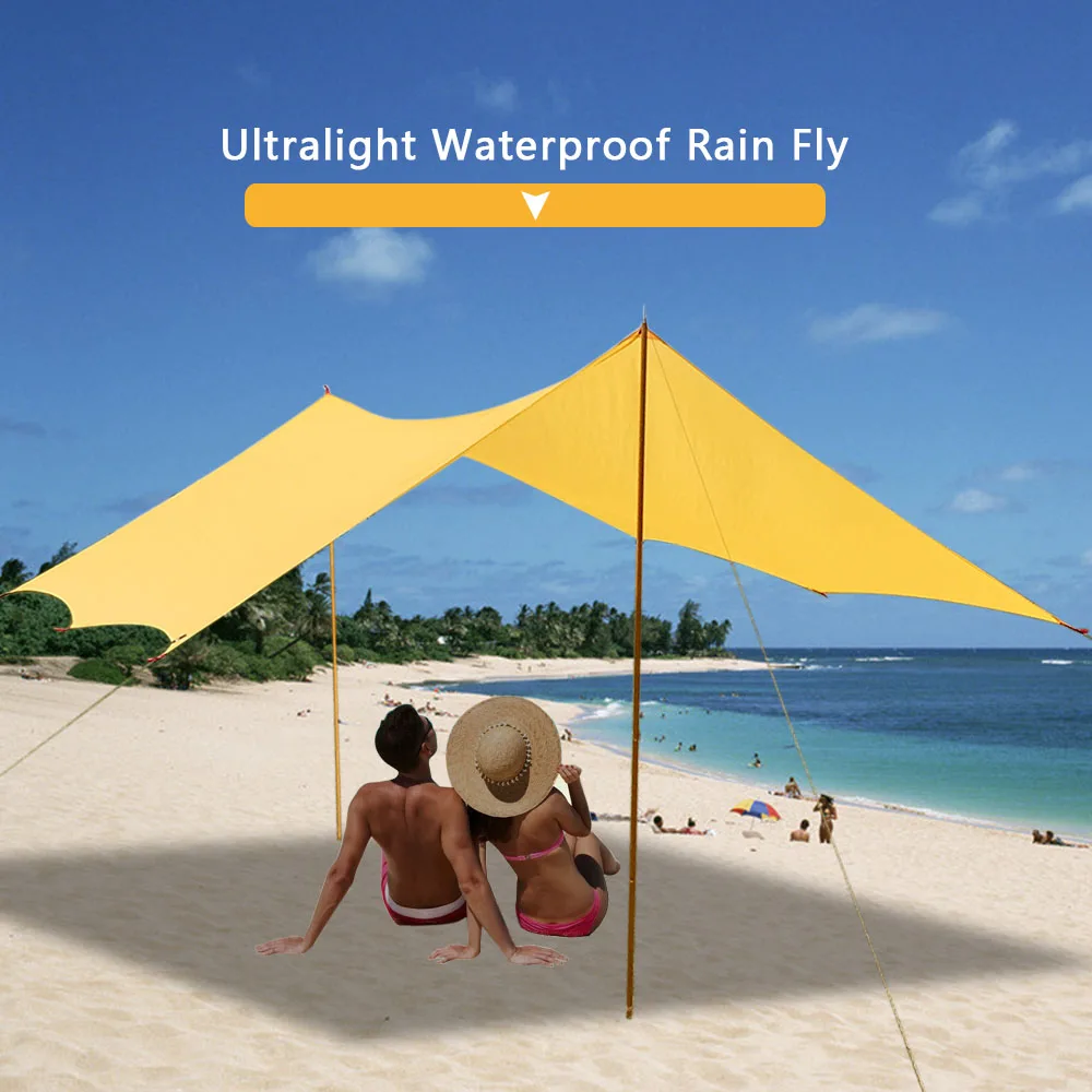 

11.5 * 10FT Lightweight Awning Waterproof Camping Mat Rain Fly Hammock Tarp Cover Sunshade Tent Shelter for Outdoor Travel