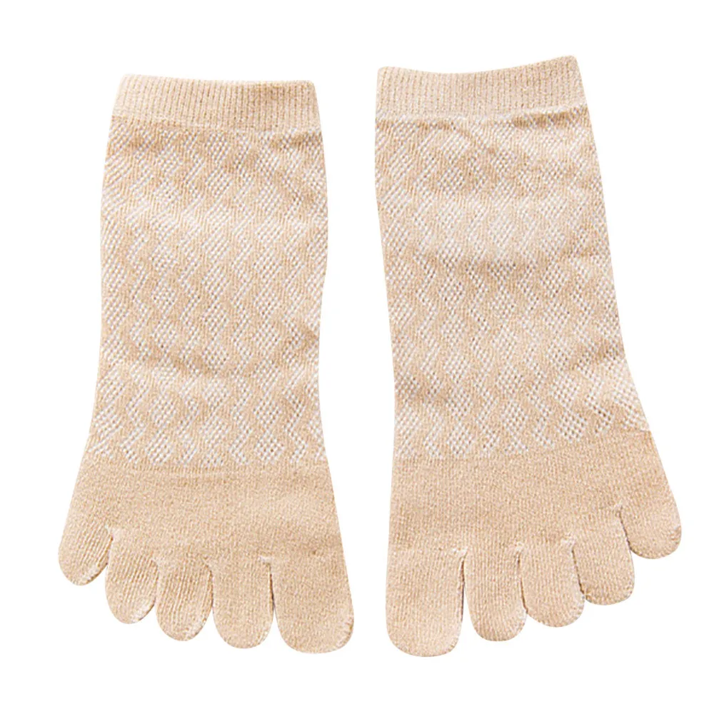 Женские носки Мода Осень Зима женские носки с пальцами пять пальцев носки хлопковые мягкие забавные носки женские кружевные шелковые носки Harajuku - Цвет: Хаки