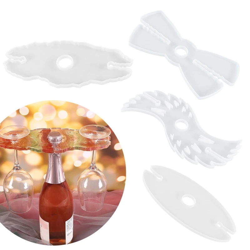 

DIY Irregular Wine Rack Silicone Mould Crafts Making Tool Crystal Epoxy Red Wine Shelf Cup Pad Resin Mold