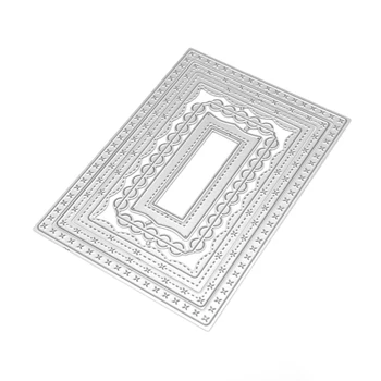 

6 Pieces/set Layering Rectangle Frame Craft Dies Metal Cutting Dies New 2020 for Card Making DIY Scrapbooking