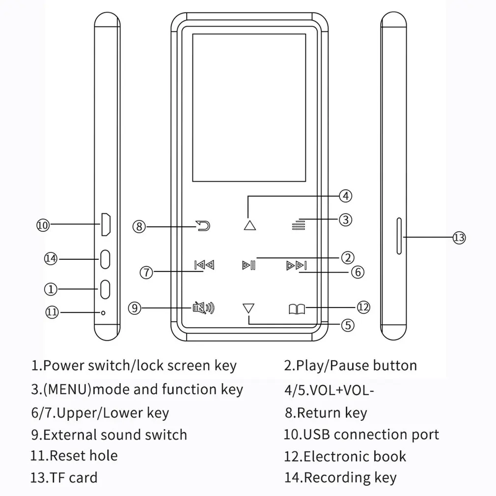 X2 MP4 vedio-плеер с громкоговоритель Bluetooth экран и встроенный 16 ГБ Портативный MP3 walkman с FM/запись