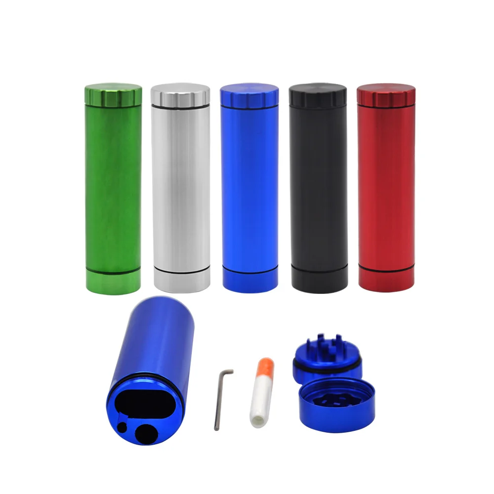 Алюминиевый Чехол для Dugout Pipe, измельчитель трав, 30 мм, для хранения, портативный органайзер для сигарет, коробка для табачной мельницы, аксессуары для курения