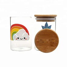 420 высококачественная стеклянная вакуумная колба с бамбуковой крышкой, для хранения пищи запаянный в стекло контейнер сухая травяная банка BD92C