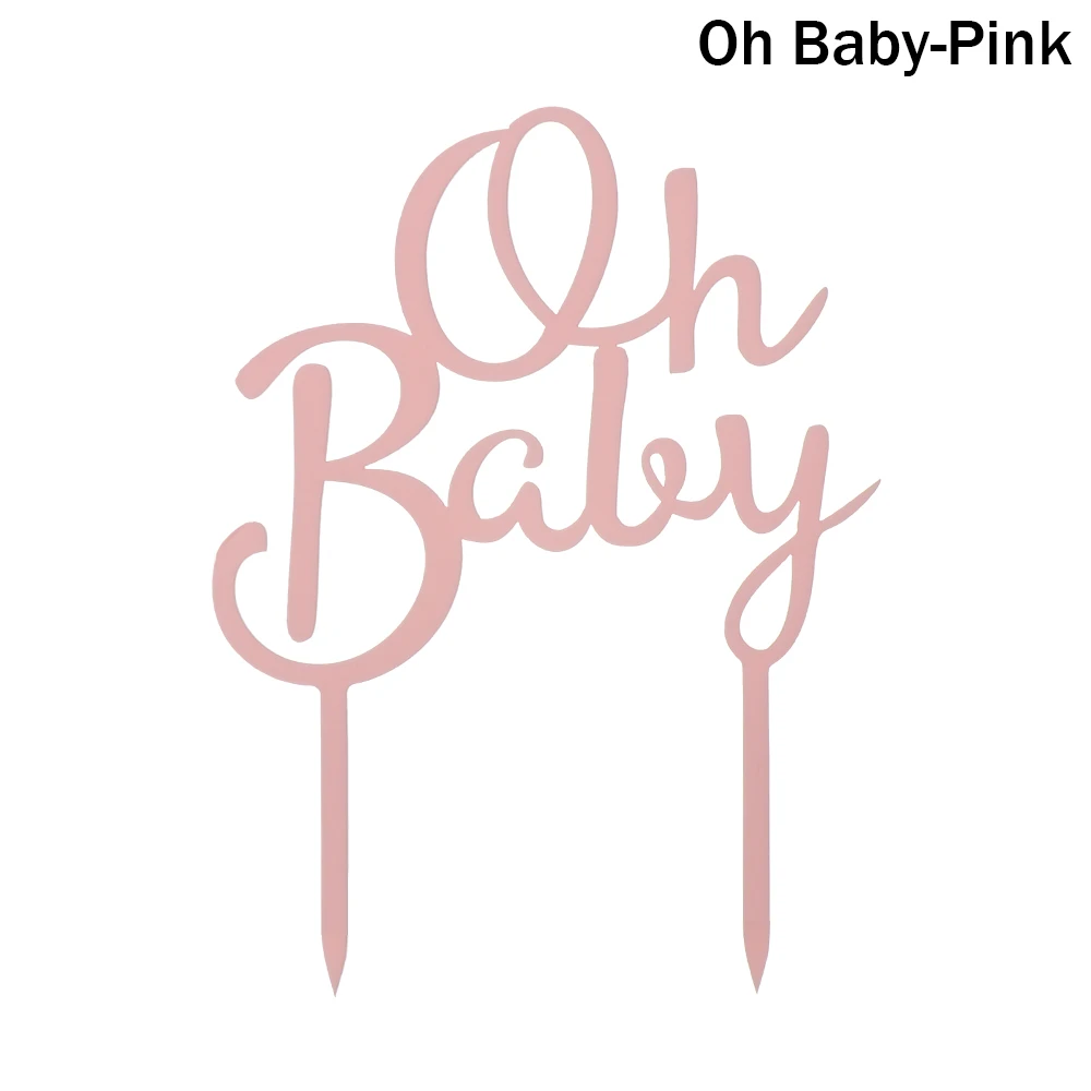 Oh Baby-Pink Золотой розовый акриловый One OH Топпер для детского торта для детского душа вечерние украшения милые подарки на день Святого Валентина десерт украшения - Цвет: Oh Baby-Pink