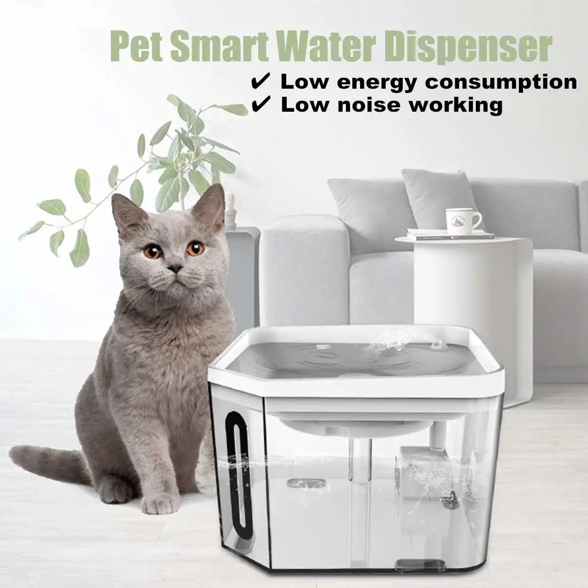 

New Electric Water Dispenser Cat Dog Intelligent Infrared Induction Circulation Drinking 2.5L Pet Automatic Water Feeder Machine