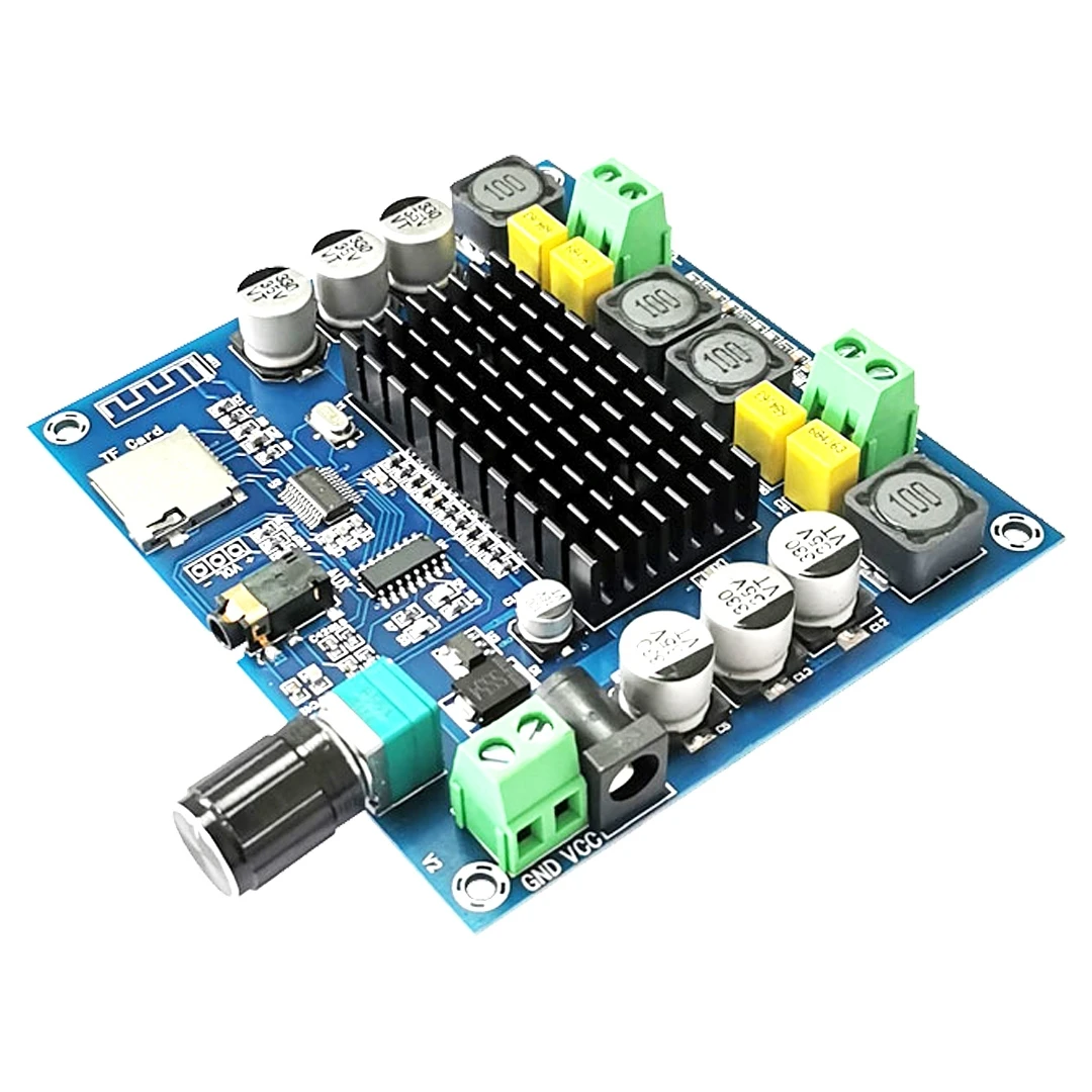 XH A105 Bluetooth 5 0 TDA7498 цифровой усилитель мощности плата стерео аудио модуль поддержка tf карты AUX 2x100W|Аксессуары