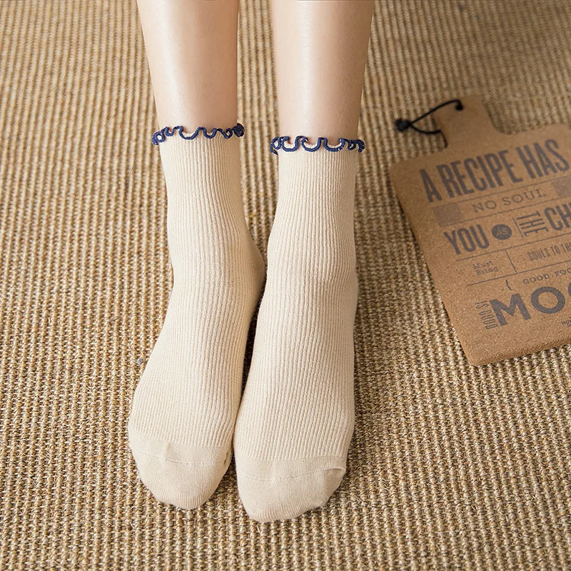 Одноцветные хлопковые забавные носки с бантиком, женские теплые милые носки Kawaii Art Happy, корейские Дышащие носки, модная повседневная Уличная одежда
