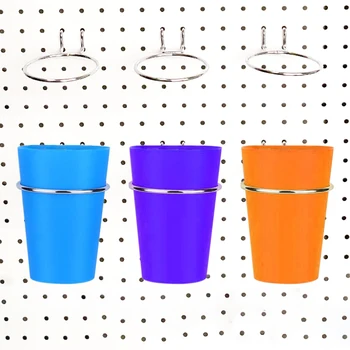 

6pcs Space Saving Pegboard Hook Display Hanger Supermarket Heavy Duty Home Wall Mounted Easy Install Iron Art Workshop