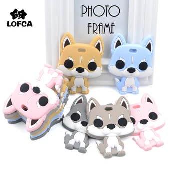 

Husky Silicone Baby Teether Cartoon Animal BPA Free beads Teething Necklace DIY Shower Food Grade Silicone Teether